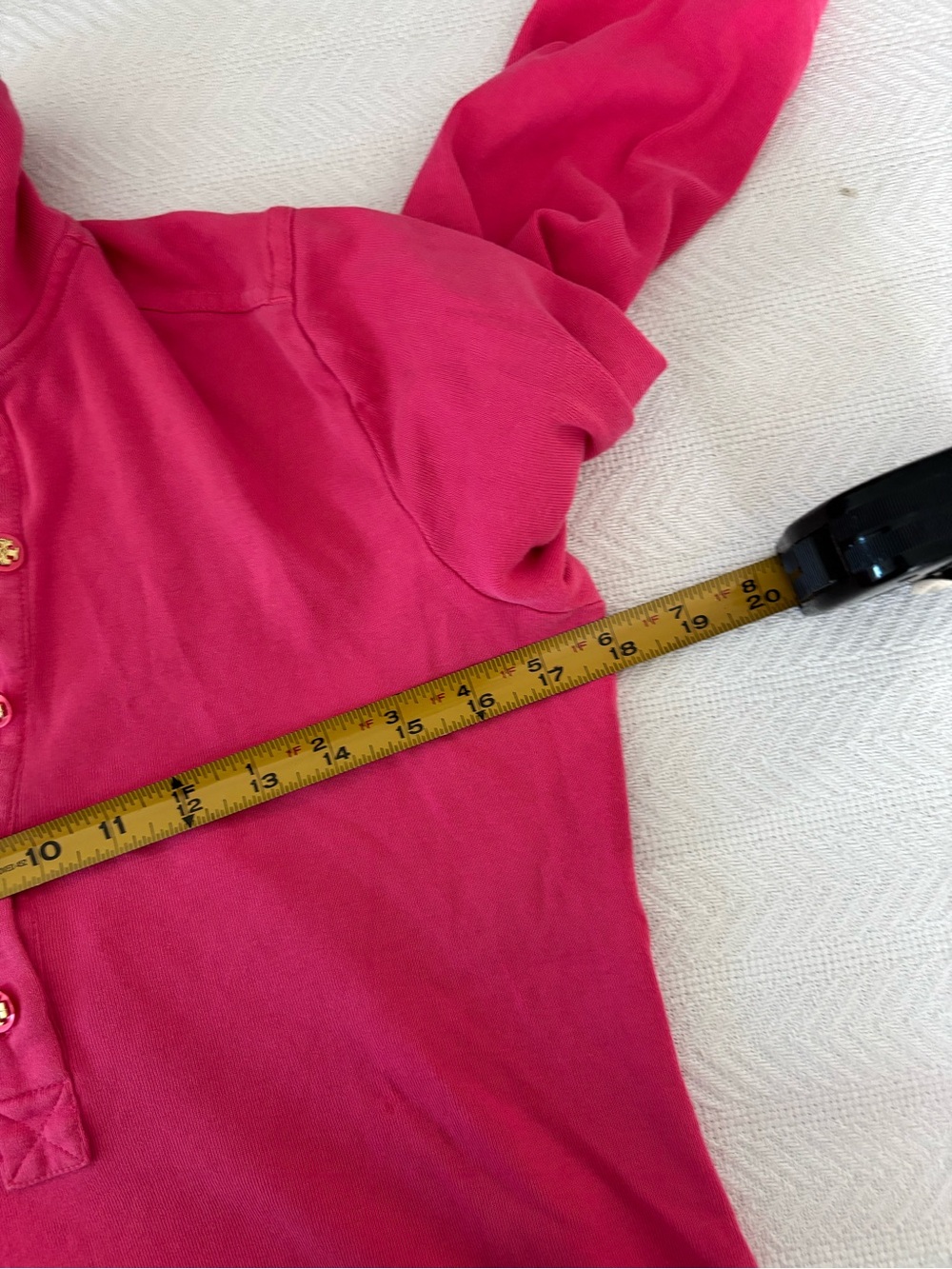 Tory Burch Hot Pink Long-Sleeve Polo Top - Picture 6 of 12